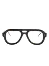 Thom Browne Klassische Pilotenbrille In Braun