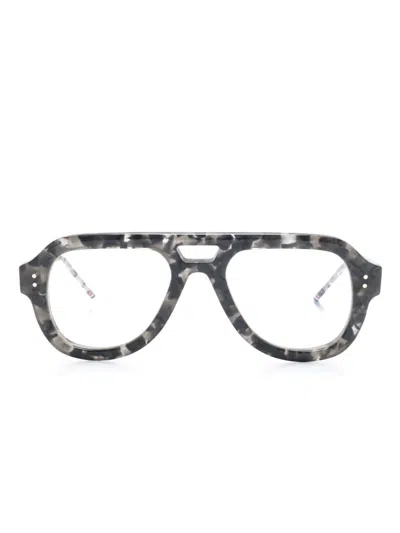 Thom Browne Klassische Pilotenbrille In Black
