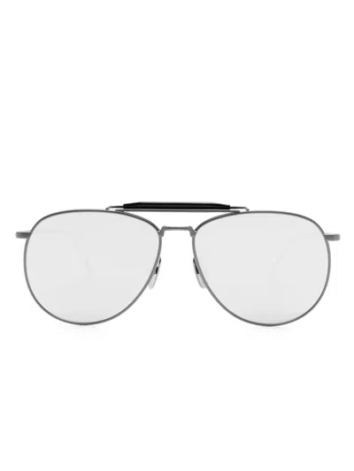 Thom Browne Pilot-frame Mirrored Sunglasses In Metallic
