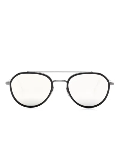Thom Browne Pilot-frame Mirrored Sunglasses In 黑色