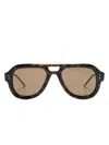 Thom Browne Pilot-frame Sunglasses In 褐色