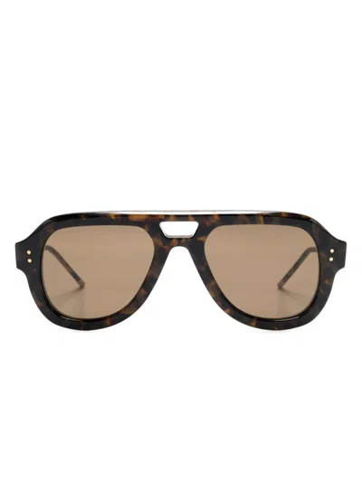 Thom Browne Pilot-frame Sunglasses In 褐色