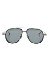 Shop Thom Browne Pilot-frame Sunglasses In 灰色