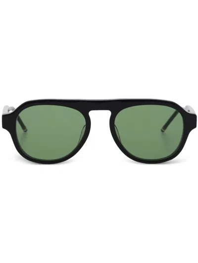 Thom Browne Pilot-frame Sunglasses In 001 Black