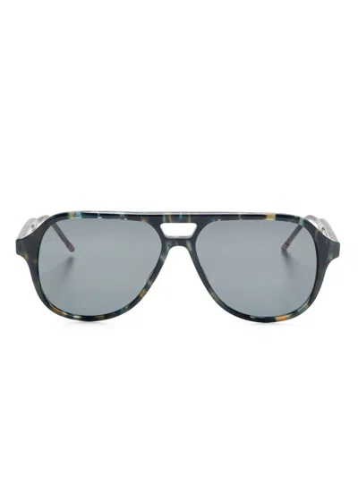 Thom Browne Pilot-frame Sunglasses In Black