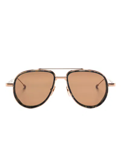 Thom Browne Pilot-frame Sunglasses In Brown