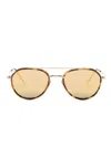 Thom Browne Aviator Frame Mirrored Sunglasses In Titanium In Grey