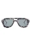 Thom Browne Pilot-frame Sunglasses In Grey