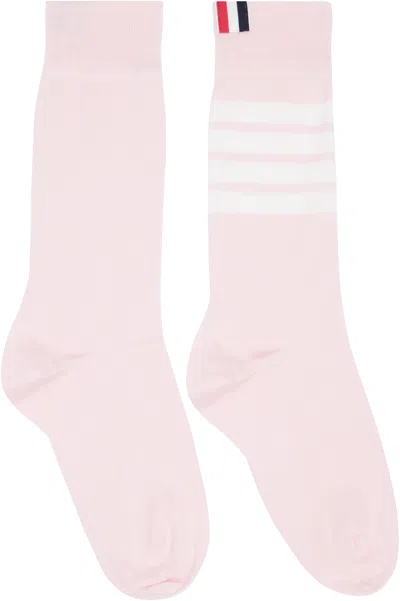 Thom Browne Pink Cotton 4-bar Mid Calf Socks