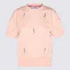 Thom Browne Embroidered Geese Short Sleeve Sweatshirt In Pink