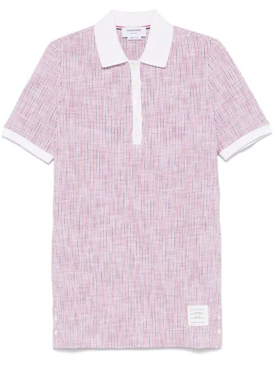 THOM BROWNE PINK RWB COTTON POLO DRESS