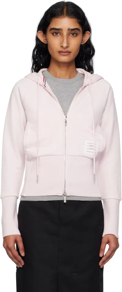 Thom Browne Pink Solid Loopback 4-bar Zip Hoodie