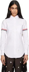 Thom Browne Pink Stripe Oxford Armband Round Collar Shirt In Pink
