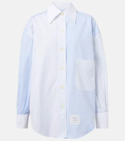 THOM BROWNE PINSTRIPE COTTON POPLIN SHIRT