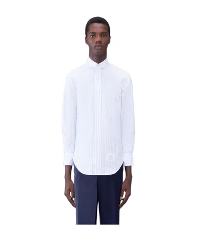 Thom Browne Pinstripe-pattern Long-sleeve Shirt In White