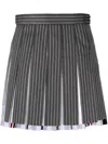 Thom Browne Pinstripe-print Pleated Skirt In Grey