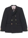 Thom Browne Pinstripe Wool Blazer In Black