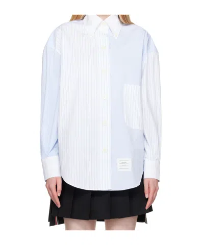 Thom Browne Pinstriped Poplin Shirt In White