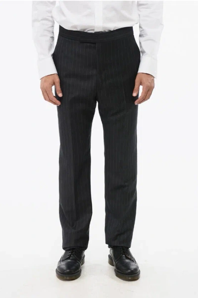 Thom Browne Pinstriped Wool-twill Suit Pants In Dark Gray