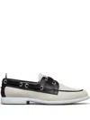 Thom Browne Piping-detail Boat Shoes In Neutrals