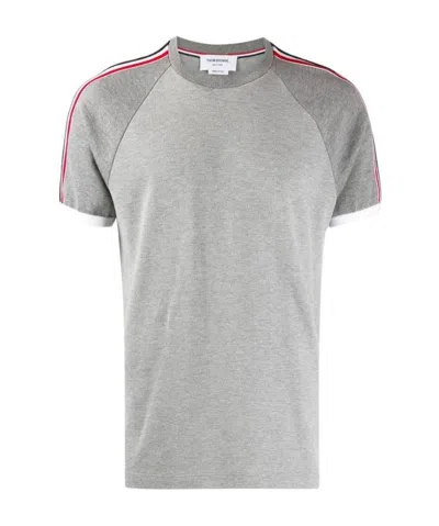 Thom Browne Tb Rwb Arm Tape Classic Pique Ss Tee Gry In Gray