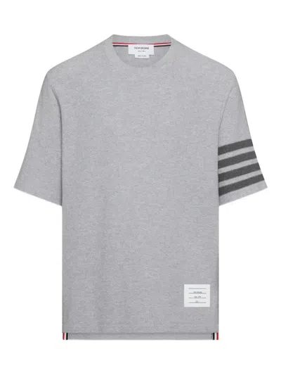 Thom Browne Piqué 4-bar T-shirt In Brown