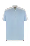 Thom Browne Short-sleeved Polo Featuring Side Slits In Blue