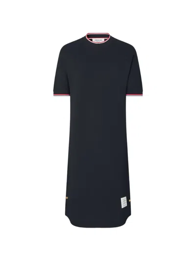 Thom Browne Pique Dolman Mini T-shirt Dress In Blue