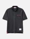 Thom Browne Collar Polo Shirt With Patch Pocket In Grey
