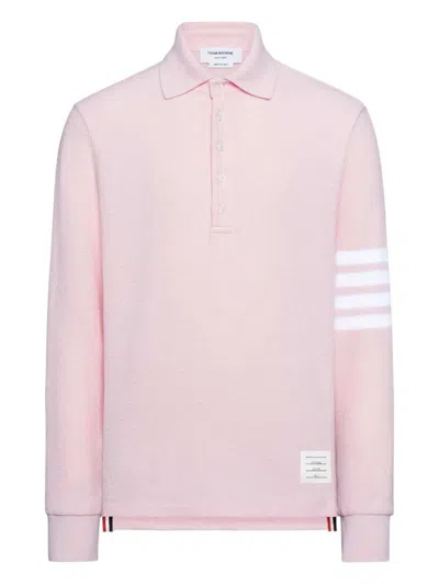 Thom Browne Piqué Polo Shirt In Pink
