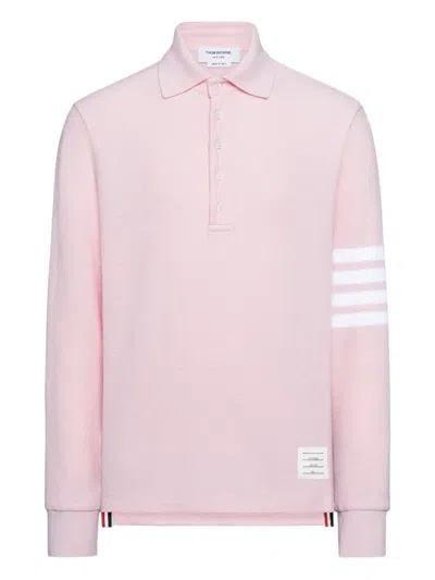 Thom Browne Pique Polo Shirt In Pink