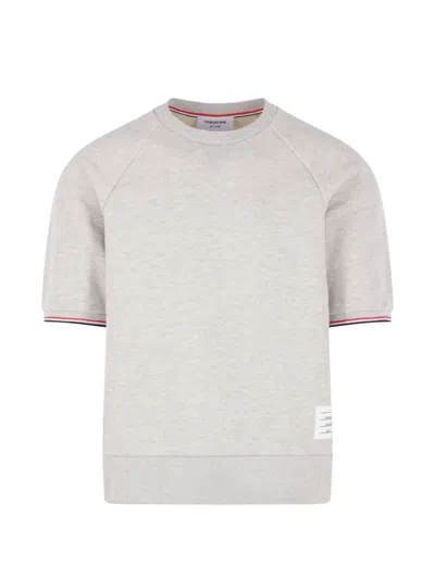 Thom Browne Crew Neck Short-sleeved T-shirt In White