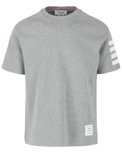 Thom Browne Logo-patch Detail T-shirt In Grey