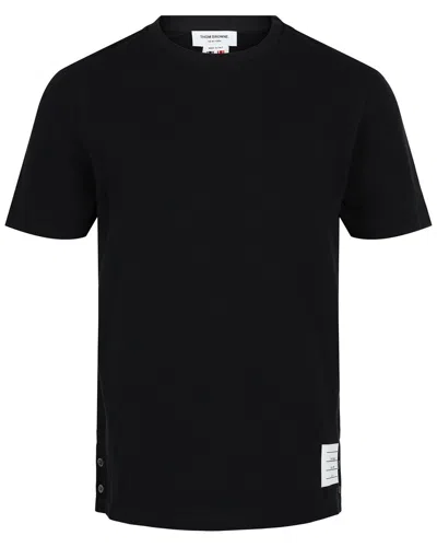Thom Browne Pique Stripe T-shirt In Black