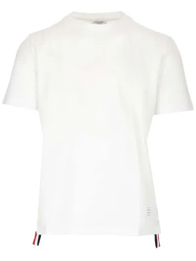 Thom Browne Side-slit Short-sleeve T-shirt In White