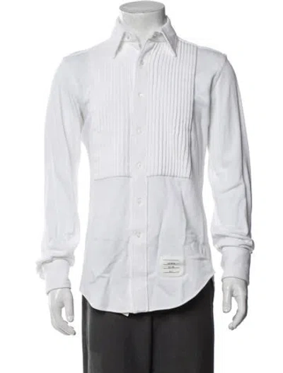 Pre-owned Thom Browne Pique Tuxedo Long Sleeve Tuxedo Shirt In White