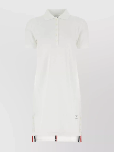 Thom Browne Piquet Fabric Polo Dress In White