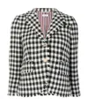 Thom Browne Blackwhite Checked Blazer In Gray