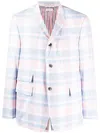 Thom Browne Checked Cotton Blazer In Pink