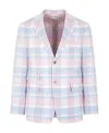 Thom Browne Plaid-checked Pattern Tailored Blazer In Multicolor
