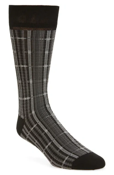 Thom Browne Plaid Jacquard Cotton Blend Socks In Black