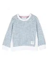 Thom Browne Plaid-pattern Tweed Sweatshirt In Blue