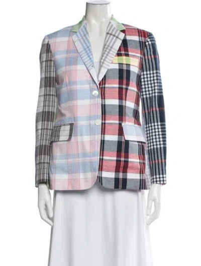 Pre-owned Thom Browne Plaid Plaid Print Blazer In Multi