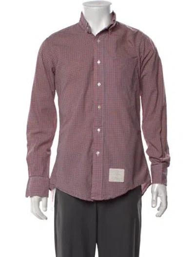 Pre-owned Thom Browne Plaid Plaid Print Dress Shirt In Brown
