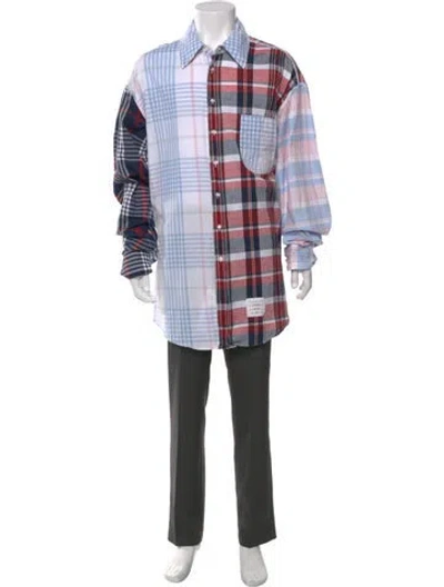 Pre-owned Thom Browne Plaid Plaid Print Shirt In White