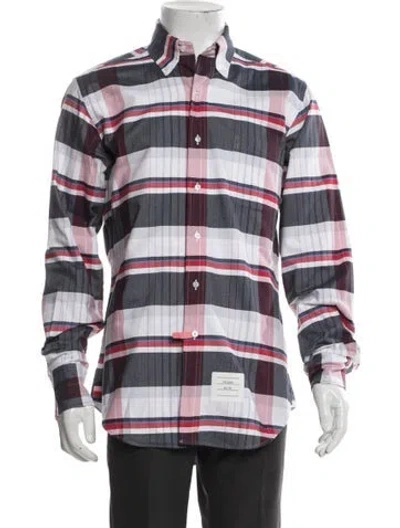 Pre-owned Thom Browne Plaid Plaid Print Shirt In White