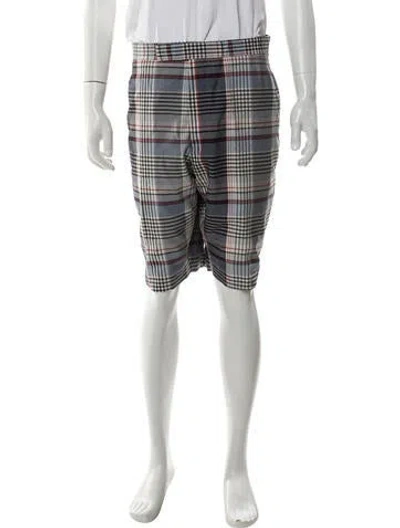 Pre-owned Thom Browne Plaid Print Bermuda Flat Front Shorts In Multi