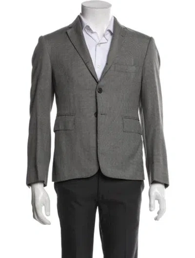Pre-owned Thom Browne Plaid Print Blazer In Gray
