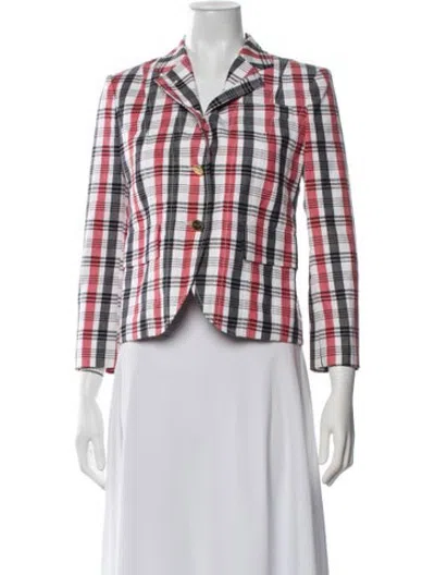 Pre-owned Thom Browne Plaid Print Blazer In Multicolor