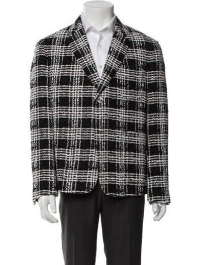 Pre-owned Thom Browne Plaid Print Blazer W/ Tags In Black